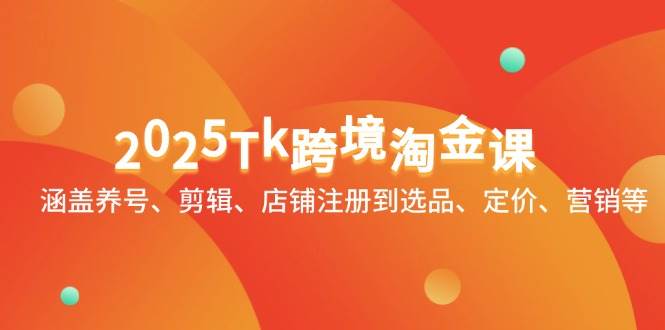 （14638期）2025Tk跨境淘金课：涵盖养号、剪辑、店铺注册到选品、定价、营销等-777网创网