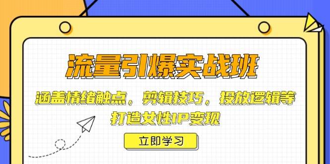 （14008期）流量引爆实战班，涵盖情绪触点，剪辑技巧，投放逻辑等，打造女性IP变现-777网创网