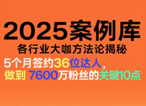 2025案例库，收录各行业大咖的方法论，各行业大咖方法论揭秘-777网创网