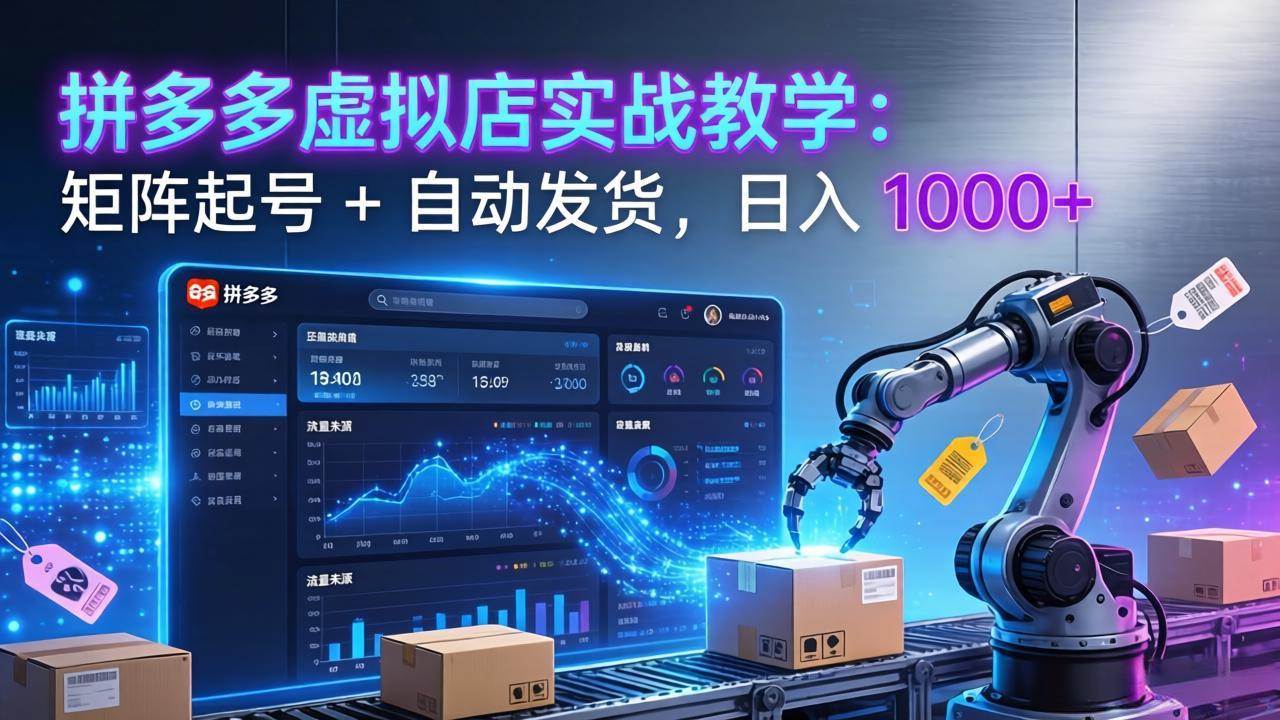 (17628期)拼多多虚拟店实战教学:矩阵起号 + 自动发货,日入 1000+ (17628期)拼多多虚拟店实战教学:矩阵起号 + 自动发货,日入 1000+