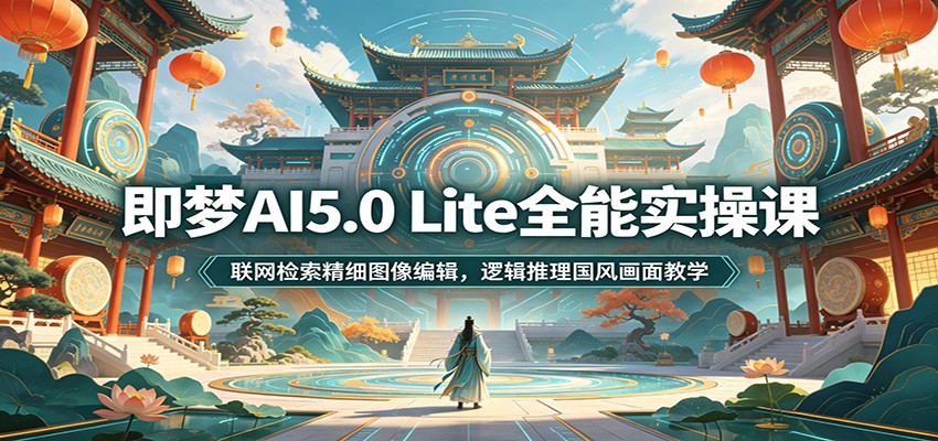 即梦AI5.0 Lite全能实操课：联网检索精细图像编辑，逻辑推理国风画面教学-777网创网