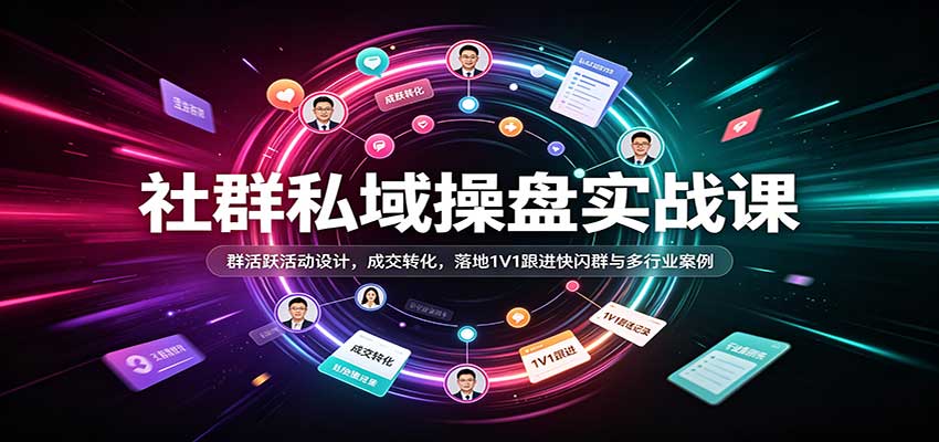 社群私域操盘实战课:群活跃活动设计,成交转化,落地1V1跟进快闪群与多行业案例-777网创网