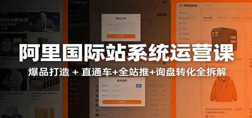 阿里国际站运营实战课：从店铺布局到TOP10旺铺，数据化运营，推广全攻略-777网创网