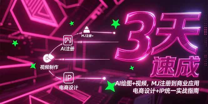 （15245期）3天速成AI绘图+视频，MJ注册到商业应用，电商设计+IP统一实战指南-777网创网