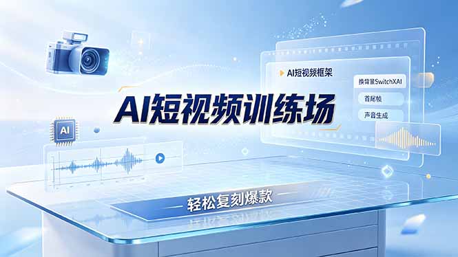 老陈AI短视频训练场:AI短视频框架+换背景SwitchXAI+首尾帧+声音生成,轻松复刻爆款-777网创网