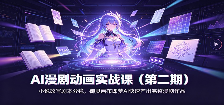AI漫剧动画实战课(第二期):小说改写剧本分镜,御灵画布即梦AI快速产出完整漫剧作品-777网创网