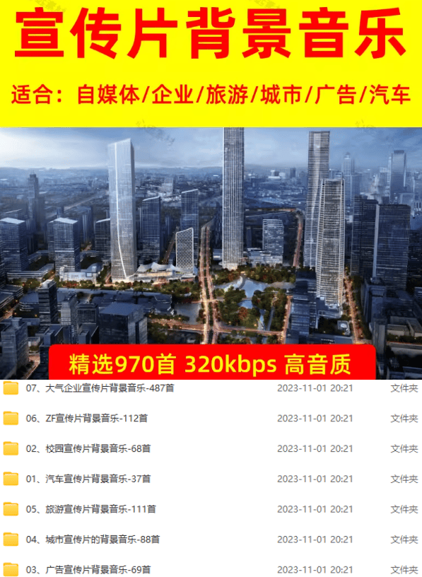 图片[2]-某宝付费购买，常用6G音效合集！970+首宣传片背景音乐，无版权可商用大气素材，分类清晰，高质量内容-777网创网