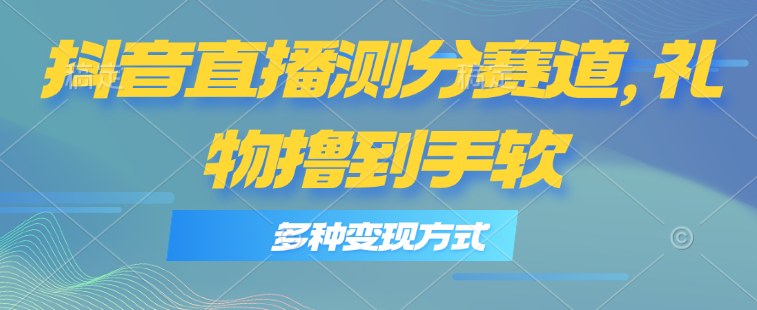 （11380期）抖音直播测分赛道，多种变现方式，轻松日入1000+-777网创网