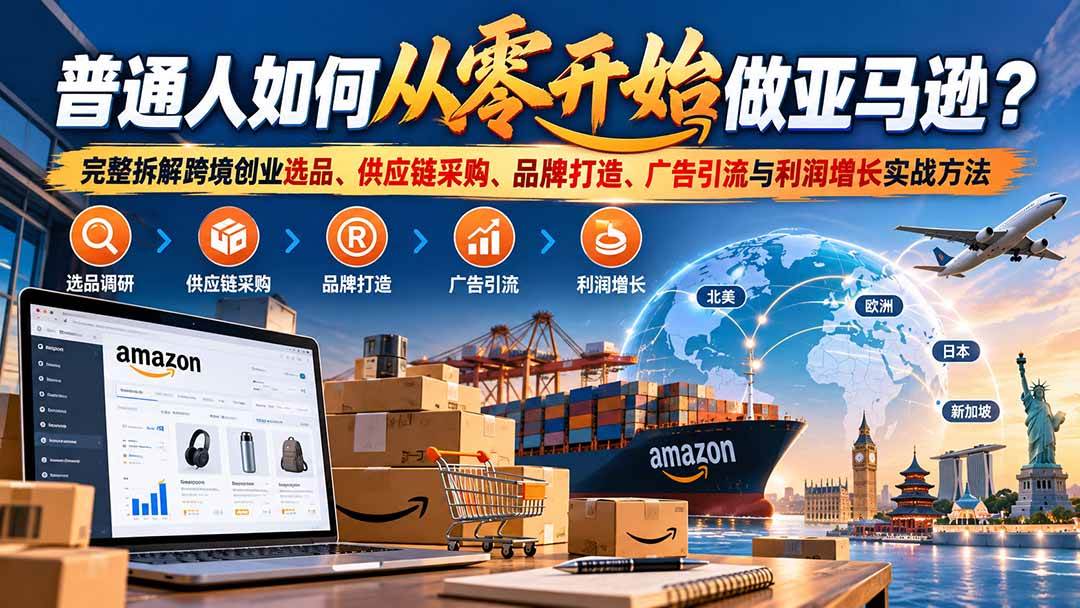 (20953期)普通人如何从零开始做亚马逊?完整拆解跨境创业选品、供应链采购、品牌打造、广告引流与利润增长实战方法 (20953期)普通人如何从零开始做亚马逊?完整拆解跨境创业选品、供应链采购、品牌打造、广告引流与利润增长实战方法