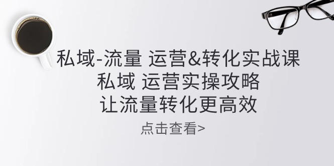 （10739期）私域-流量 运营&转化实操课：私域 运营实操攻略 让流量转化更高效-777网创网