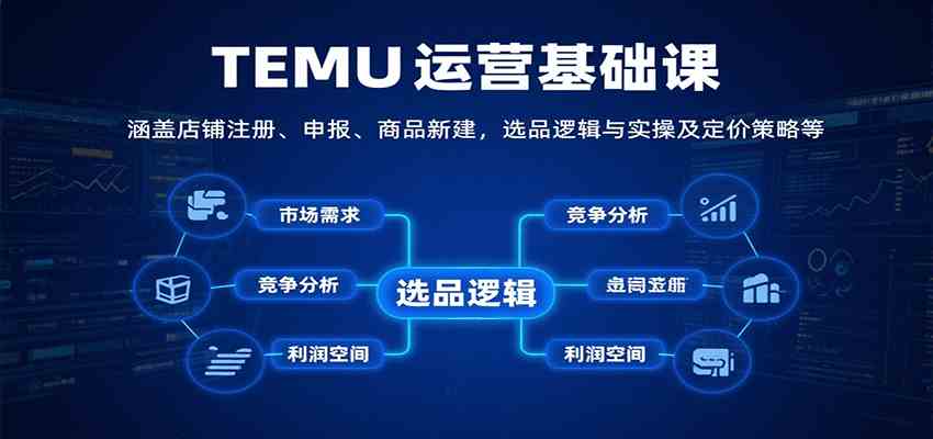 TEMU运营基础课：涵盖店铺注册、申报、商品新建，选品逻辑与实操及定价策略等-777网创网