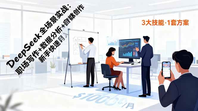 （16418期）DeepSeek全场景实战：职场写作+数据分析+自媒体创作，新手快速月入过万-777网创网