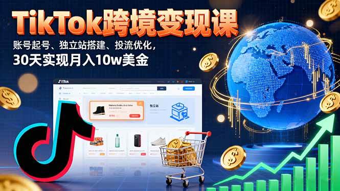 （16034期）TikTok跨境变现课：账号起号、独立站搭建、投流优化，30天实现月入10w美金-777网创网