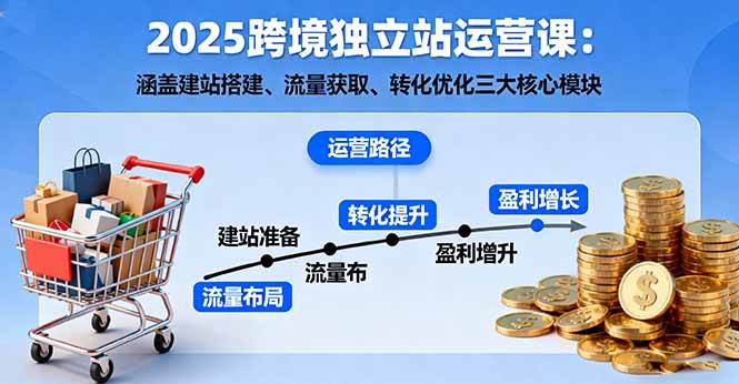 （16211期）2025跨境独立站运营课：涵盖建站搭建、流量获取、转化优化三大核心模块-777网创网