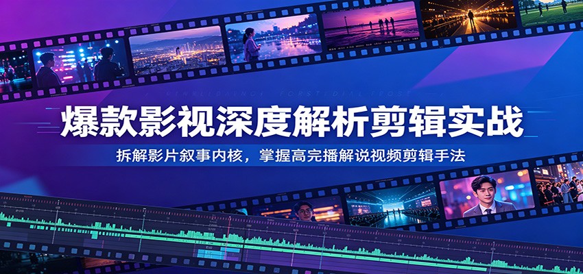 爆款影视深度解析剪辑实战：拆解影片叙事内核，掌握高完播解说视频剪辑手法-777网创网