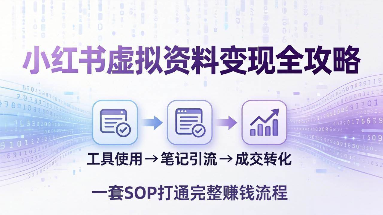 (17801期)小红书虚拟资料变现全攻略:从工具使用到笔记引流成交,一套 SOP 打通完整赚钱流程 (17801期)小红书虚拟资料变现全攻略:从工具使用到笔记引流成交,一套 SOP 打通完整赚钱流程