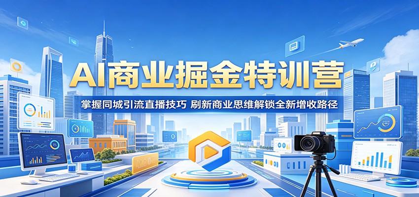 AI商业掘金特训营：掌握同城引流直播技巧，刷新商业思维解锁全新增收路径-777网创网