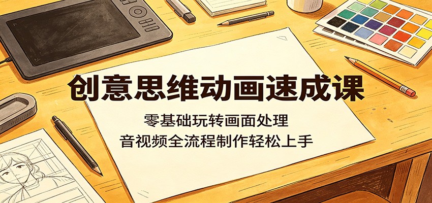 创意思维动画速成课：零基础玩转画面处理，音视频全流程制作轻松上手-777网创网