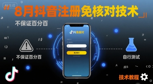8月抖音注册免核对技术，不保证百分百，自测-777网创网