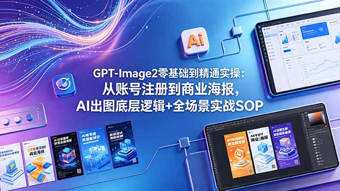 GPT-Image2零基础到精通实操：从账号注册到商业海报，AI出图底层逻辑+全场景实战SOP-777网创网