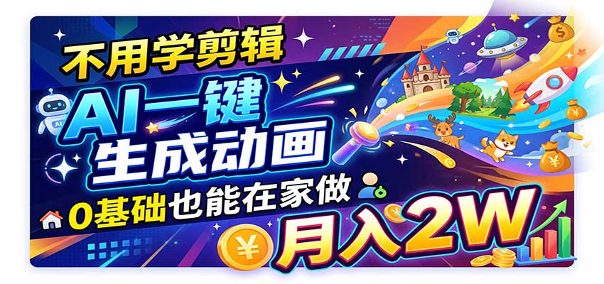 AI动画彻底爆了!一单500~800,全程派单,小白也能月入2W+-777网创网