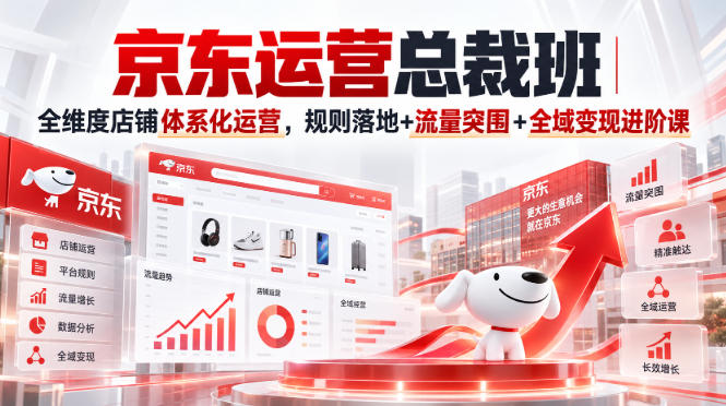 京东运营总裁班｜全维度店铺体系化运营，规则落地+流量突围+全域变现进阶课-777网创网