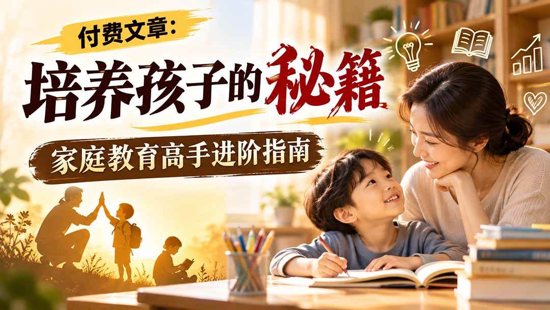 (20919期)付费文章:培养孩子的秘籍,家庭教育高手进阶指南-777网创网