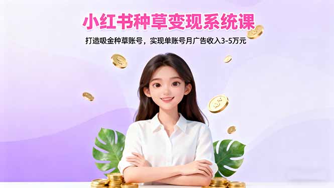 小红书种草变现系统课:打造吸金种草账号,实现单账号月广告收入3-5万元-777网创网