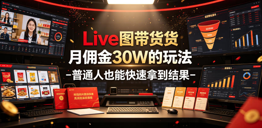 Live图带货月佣金30W的玩法-普通人也能快速拿到结果-777网创网