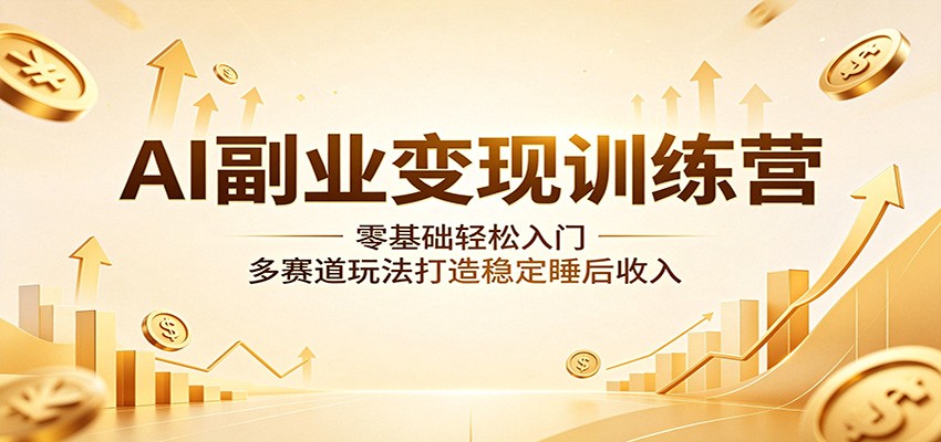 AI副业变现训练营:零基础轻松入门,多赛道玩法打造稳定睡后收入-777网创网