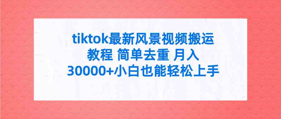（9804期）tiktok最新风景视频搬运教程 简单去重 月入30000+附全套工具-777网创网
