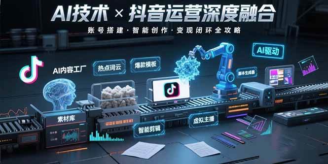 （15630期）AI技术与抖音运营的深度融合应用：涵盖账号搭建、内容创作、收益变现等-777网创网