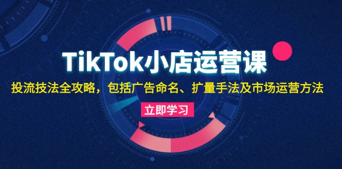 （13063期）TikTok小店运营课：投流技法全攻略，包括广告命名 扩量手法及市场运营方法-777网创网