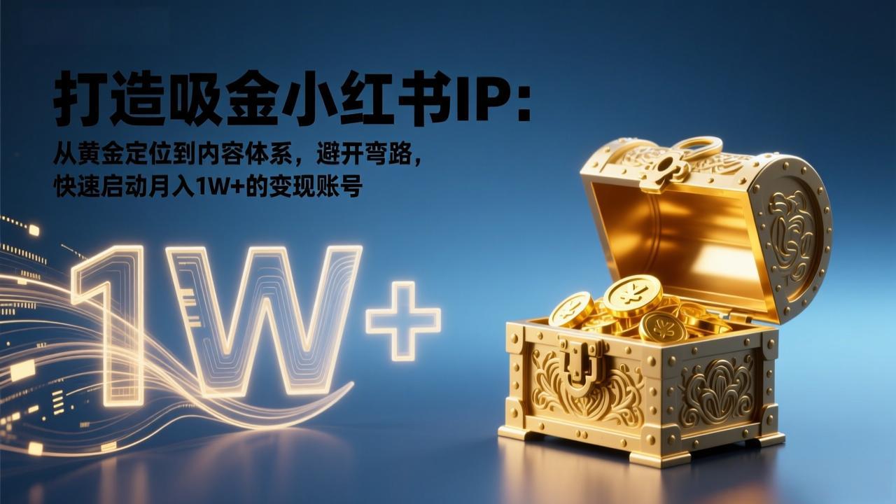 打造吸金小红书IP:从黄金定位到内容体系,避开弯路,快速启动月入1W+的变现账号-777网创网