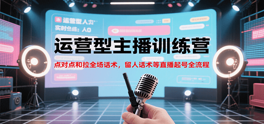 运营型主播训练营，点对点和拉全场话术，留人话术等直播起号全流程（更新8月）-777网创网