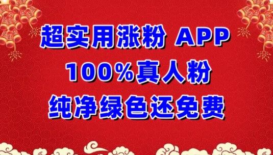 超实用涨粉,APP100%真人粉纯净绿色还免费,不再为涨粉犯愁【揭秘】-777网创网