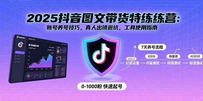 (15861期)2025抖音图文带货特练营:账号养号技巧,真人出镜避坑,工具使用指南-777网创网