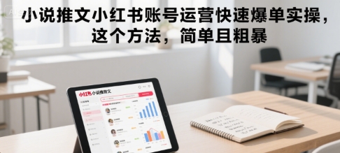 小说推文小红书账号运营快速爆单实操,这个方法,简单且粗暴