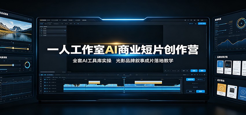 一人工作室AI商业短片创作营：全套AI工具库实操，光影品牌叙事成片落地教学-777网创网