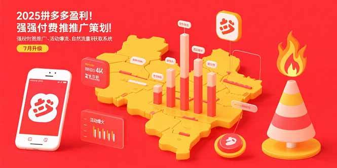 （15509期）2025拼多多盈利地图：强付费推广策略/活动爆流/自然流量获取系统(7月更新)-777网创网