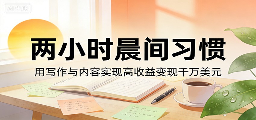 付费文章：两小时晨间习惯，用写作与内容实现高收益变现千万美元-777网创网
