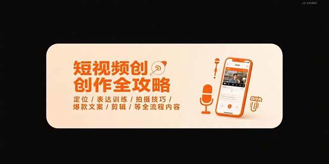 （15495期）短视频创作全攻略-7月，定位/表达训练/拍摄技巧/爆款文案/剪辑/等全流程-777网创网