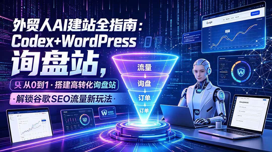 （19439期）外贸人AI建站全指南：Codex+WordPress从0到1·搭建高转化询盘站·解锁谷歌SEO流量新玩法-777网创网