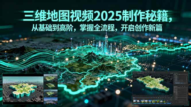（15983期）三维地图视频2025制作秘籍，从基础到高阶，掌握全流程，开启创作新篇-777网创网
