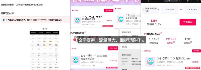 免费占星项目拆解_测测拉新玄学赛道，蓝海开局-777网创网