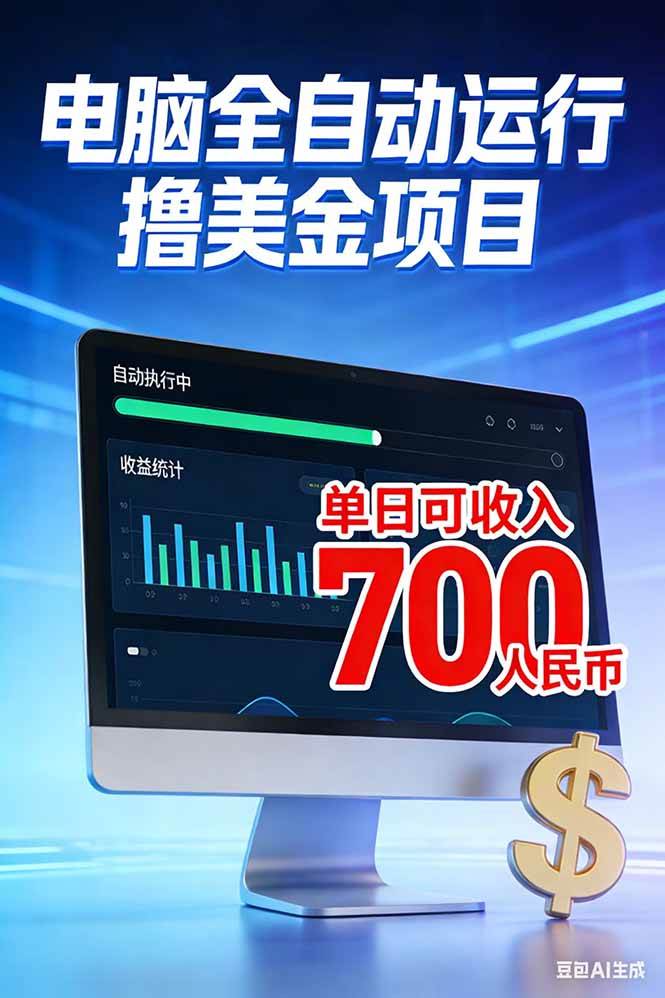 （17169期）2026年电脑全自动赚美金项目，单电脑日收益700+-777网创网