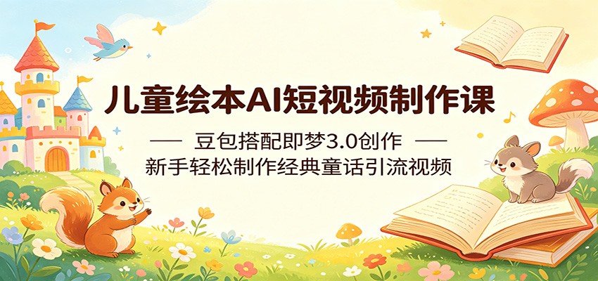 儿童绘本AI短视频制作课：豆包搭配即梦3.0创作，新手轻松制作经典童话引流视频-777网创网