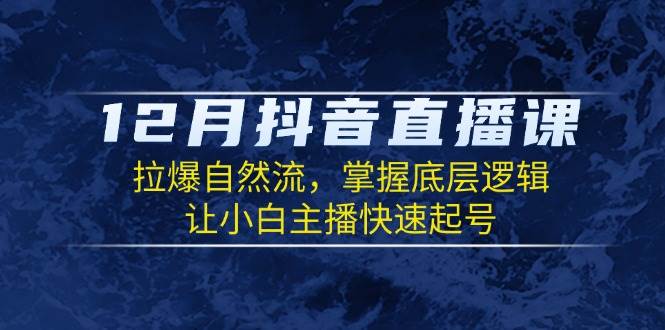 （13807期）12月抖音直播课：拉爆自然流，掌握底层逻辑，让小白主播快速起号-777网创网