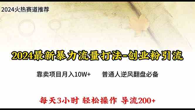 （10151期）2024年最新暴力流量打法，每日导入300+，靠卖项目月入10W+-777网创网