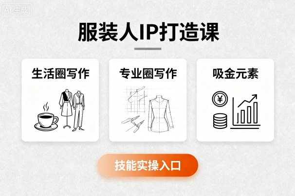 服装人IP打造课,文案创富+生活圈写作+专业圈写作+服装人专属+吸金元素+技能实操